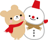 クマさんと雪だるま